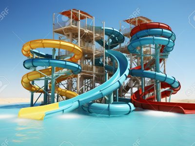208809903-water-slides-in-water-park-3d-render-illustration-on-white-background